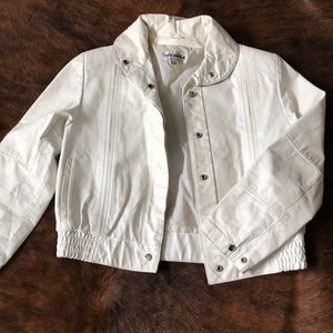 vintage white leather jacket